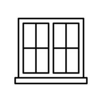 Window icon. Simple outline style. Double, window frame, square, close, room, house, home interior concept. Thin line symbol. Vector illustration isolated.