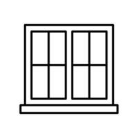 ventana icono. sencillo contorno estilo. doble, ventana marco, cuadrado, cerca, habitación, casa, hogar interior concepto. Delgado línea símbolo. vector ilustración aislado.