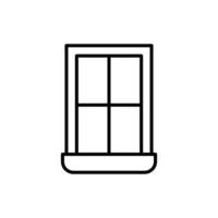 Window icon. Simple outline style. Window frame, square, construction, room, house, home interior concept. Thin line symbol. Vector illustration isolated.
