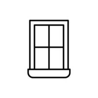 Window icon. Simple outline style. Window frame, square, construction, room, house, home interior concept. Thin line symbol. Vector illustration isolated.