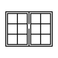 ventana icono. sencillo contorno estilo. doble, ventana marco, cuadrado, cerca, habitación, casa, hogar interior concepto. Delgado línea símbolo. vector ilustración aislado.