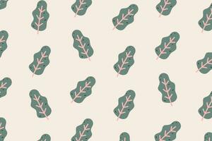 Mustard greens pattern background. Hand drawn style vector design illustrations.