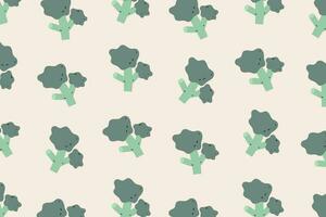 Broccoli pattern background. Hand drawn style vector design illustrations.