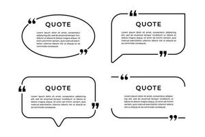 Set of speech bubble templates with communication quote frames. Vector illustration.