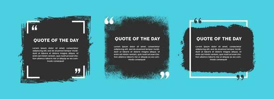 Template set of empty quote frames. Text in brackets, empty speech bubble quotes, bubble quotes. Isolated text box on background color. Vector illustration.