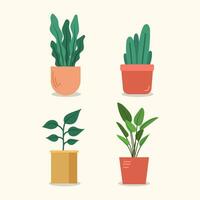 Decorative plants flat design. Vector illustration