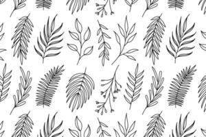 Hand drawn leaf pattern. Eps10 vector