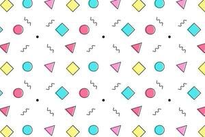 Abstract colorful geometric memphis pattern. Eps10 vector