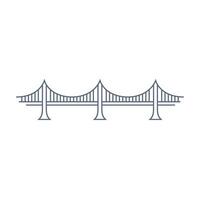 Bridge line vector icon - suspension bridge simple pictogram in linear style on white background. Vector illustration.