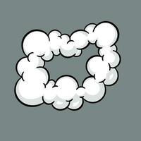 Comic cloud or smoke, cartoon vector motion effects, and explosions isolated on gray background. Vector illustration