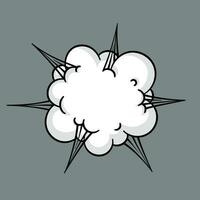 Comic cloud or smoke, cartoon vector motion effects, and explosions isolated on gray background. Vector illustration