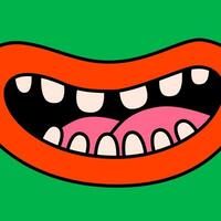 Cartoon vector funny cute Comic characters, mouth. Crazy cartoons Abstract vector collection in trendy retro comic style