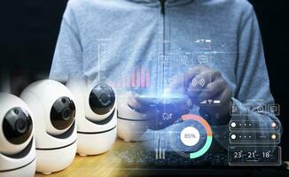 IP wifi wireless security camera supports Internet installation technology, security systems, smart home applications photo