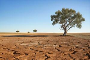 The Last Tree - A Haunting Portrait of Environmental Degradation in a Desolate Landscape - AI generated photo