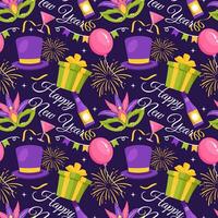 Happy New Year 2024 Seamless Pattern Illustration with Elements Decoration New Years Background vector