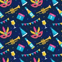 Happy New Year 2024 Seamless Pattern Illustration with Elements Decoration New Years Background vector