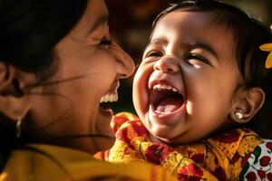 Unbridled Joy - Capturing the Magic of a Baby's Laughter - AI generated photo