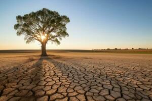 Silent Witness - Documenting the Devastating Impact of Drought on a Once-Thriving Farm - AI generated photo