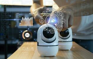IP wifi wireless security camera supports Internet installation technology, security systems, smart home applications photo
