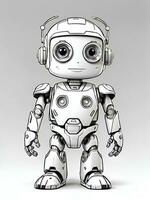 learn to color robots for kids, AI generated photo