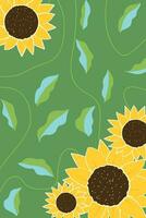 Sunflower with green background vector