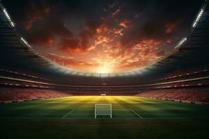 illuminated football stadium at night ai generative photo