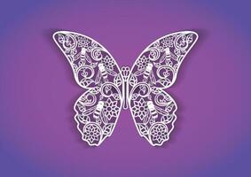 Decorative butterfly for laser cutting vector