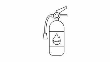 Animation forms a sketch of the fire extinguisher icon video