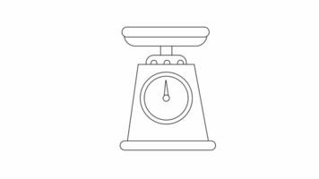 Animation forms a sketch of a weighing scale icon video