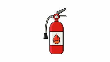 Animation forms a fire extinguisher icon video