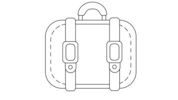 Animation forms a sketch of a suitcase icon video