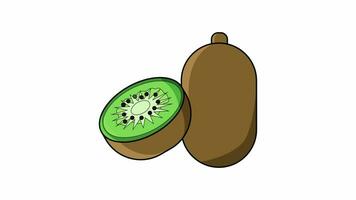 Animation forms a kiwi fruit icon video