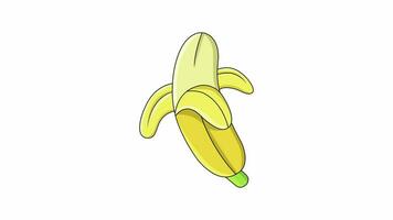 animering former en banan frukt ikon video