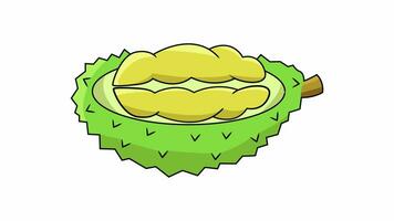animering former en Durian frukt ikon video