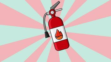 animated fire extinguisher icon with a rotating background video