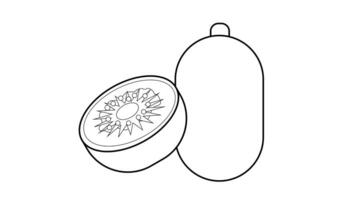 Animation forms a sketch of a kiwi fruit icon video