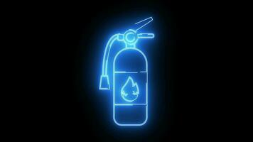 Animated fire extinguisher icon with neon saber effect video