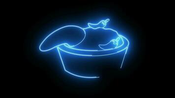 animado Pimenta molho ícone com néon sabre efeito video