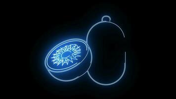 Animated kiwi fruit icon with neon saber effect video