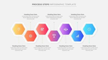 cronograma negocio infografía moderno diseño modelo con Siete 7 7 períodos vector