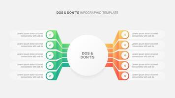 Circle Round Dos and Don'ts, Pros and Cons, VS, Versus Comparison Infographic Design Template vector