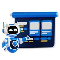 3D icon robot presentation. Artificial intelligence presentation by a cute robot illustration photo