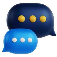 3D Icon of Chat speech bubble communication. Speech bubble 3D illustration photo