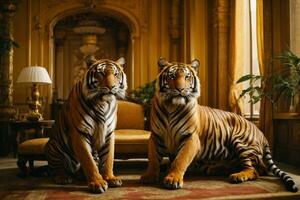 Bengala Tigre fondo de pantalla ai generado foto