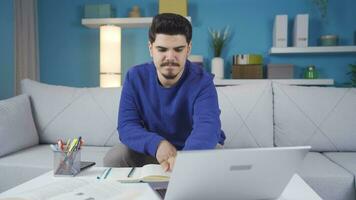 Having completed his work, the young man relaxes and rests with great peace. video