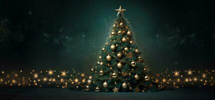 enorme Navidad árbol generado con ai foto