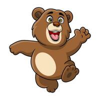 Cute bear cartoon on white background vector