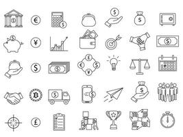Simple Set of Finance and business line icons collection. Vector illustration