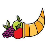 Cornucopia icon in flat style. Vector illustration, suitable for logo, web, graphic design, sticker, etc