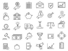 Simple Set of Finance and business line icons collection. Vector illustration